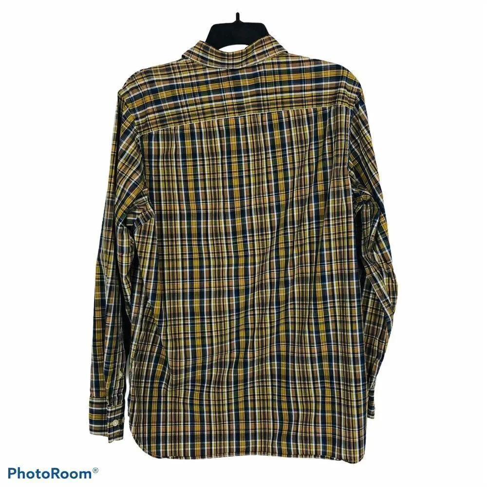 BANANA REPUBLIC Men's Shirt Sz Medium Multi Color Plaid Button Up Long Sleeves